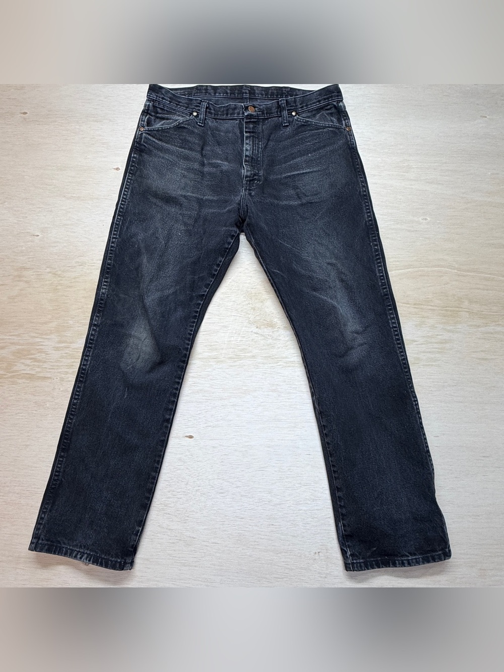 Wrangler Cowboy Cut Jeans Mens 36x30 Black Denim Original Fit 13MWZ Heavyweight